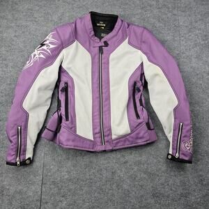 Scorpion EXO Motorcycle Jacket Womens Large Purple Armored Removable Liner Biker